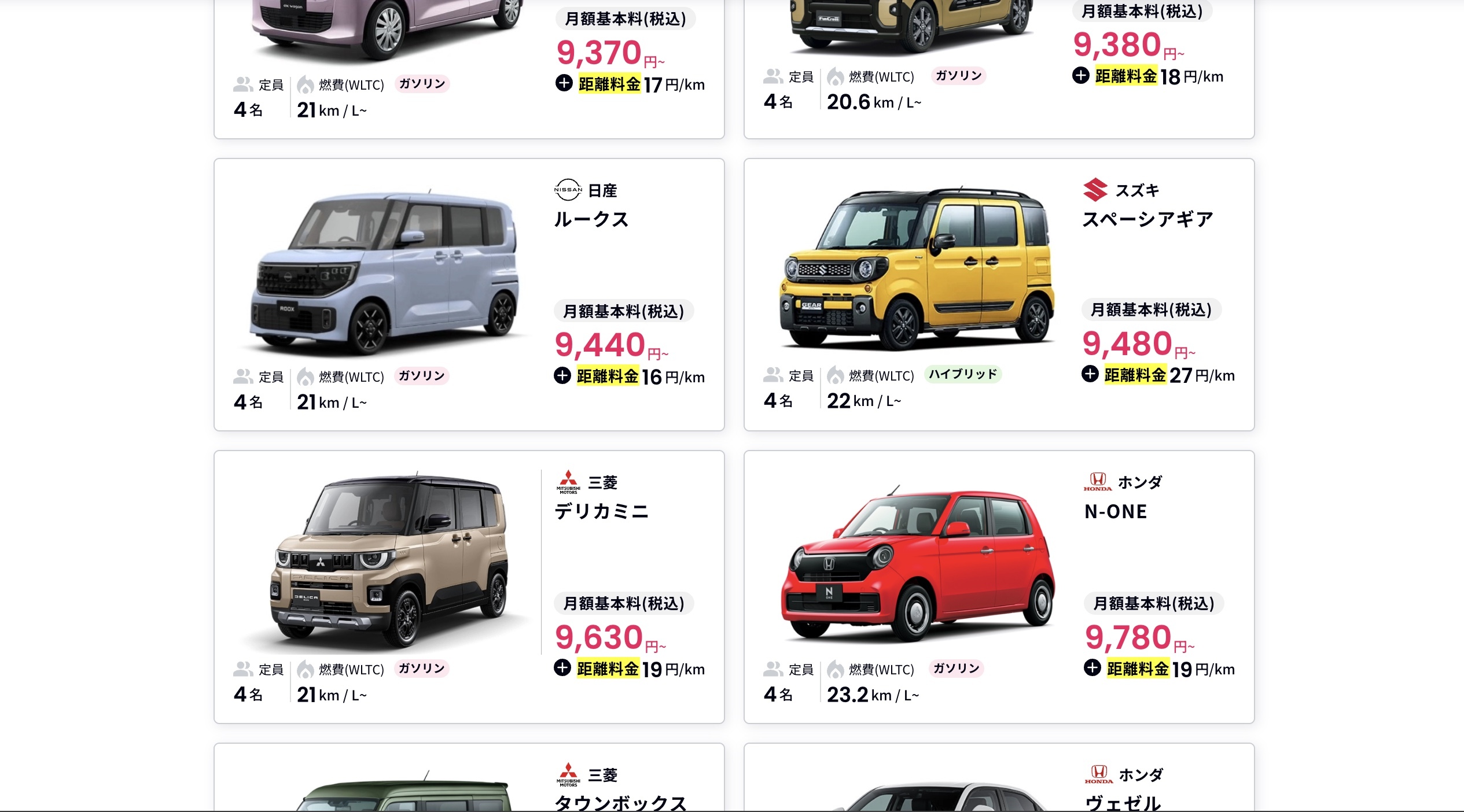 エンキロ　車種 距離