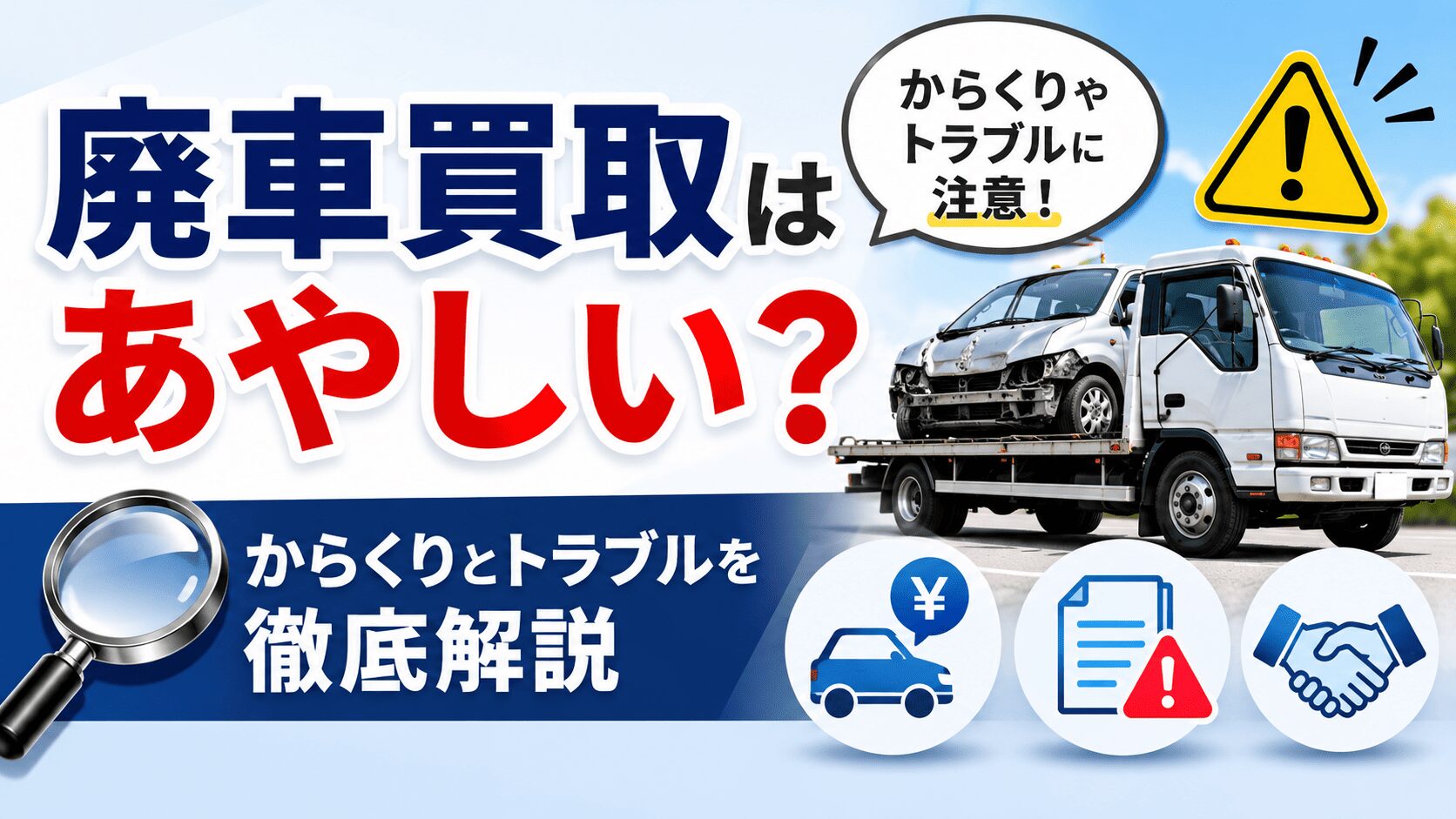 廃車買取はあやしい？からくりとトラブルを徹底解説