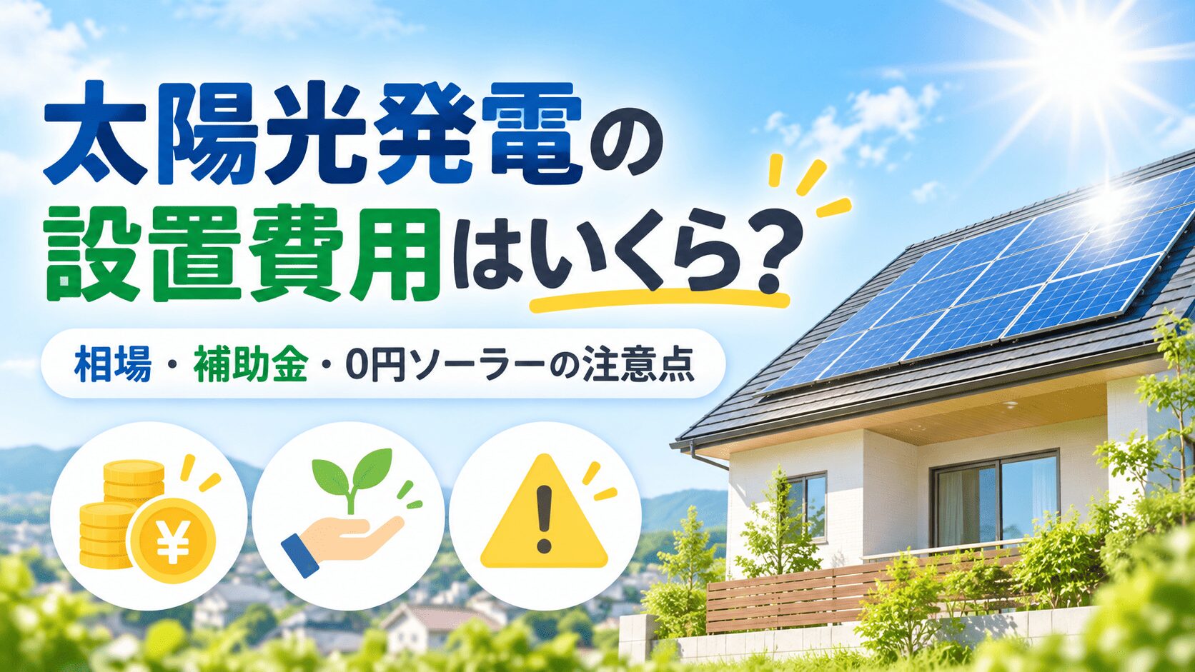太陽光発電の設置費用はいくら?相場・補助金・0円ソーラーの注意点